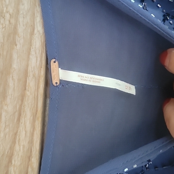 Free People Blue Sheer Cami Dress with Beading Size XSmall - Picture 5 of 8